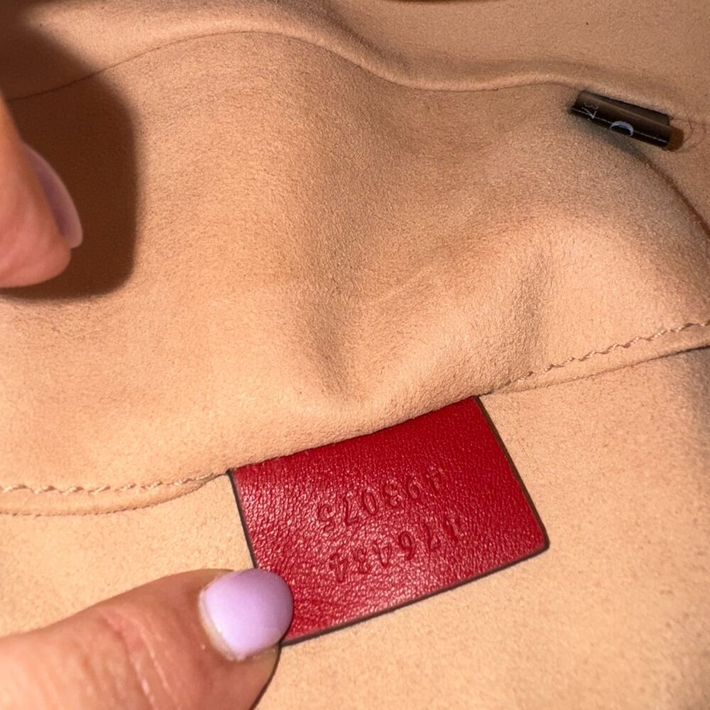 Authentic Gucci GG Marmont Belt Bag Matelasse Red Leather Waist Pouch Gucci - Picture 9 of 15